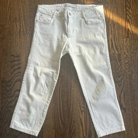 Zara White and Blue Denim Cropped and Skinny Jeans Bundle Size 6 - Picture 2 of 7